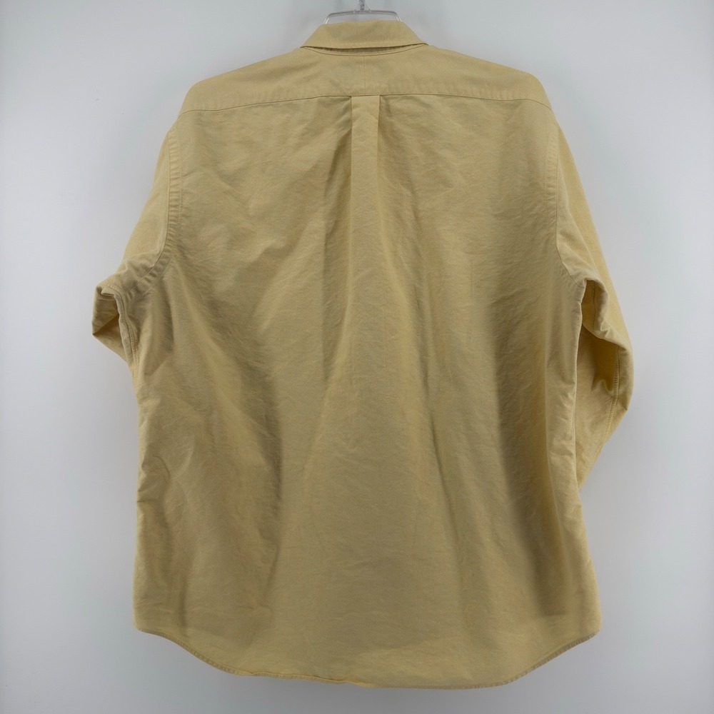 Ralph Lauren Yarmouth Oxford Button Down Shirt Mens 17 1/2 34 Yellow Polo Player - Picture 2 of 11